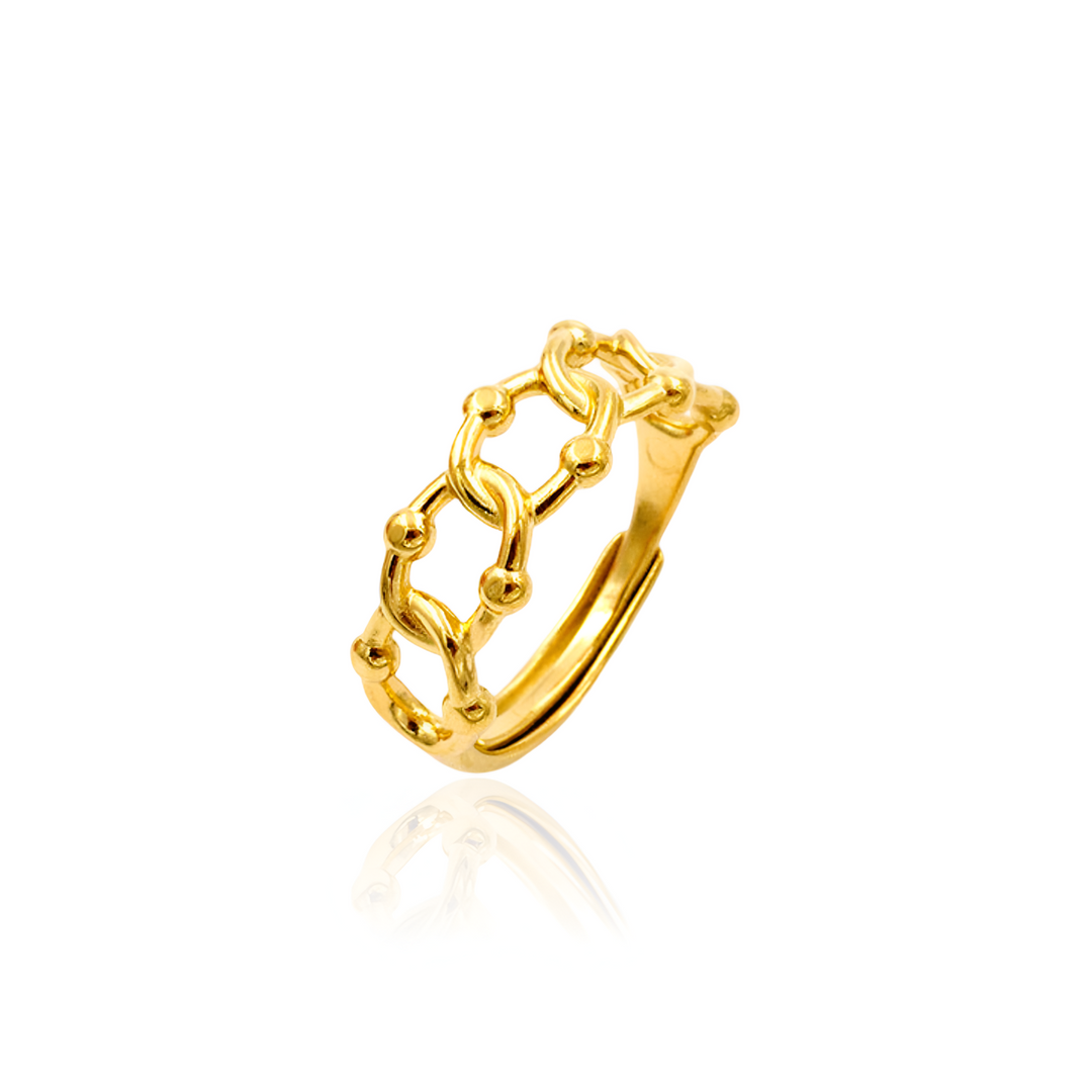 Prstan Golden mesh