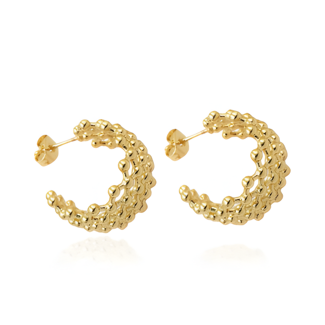 Uhani Golden textured hoops