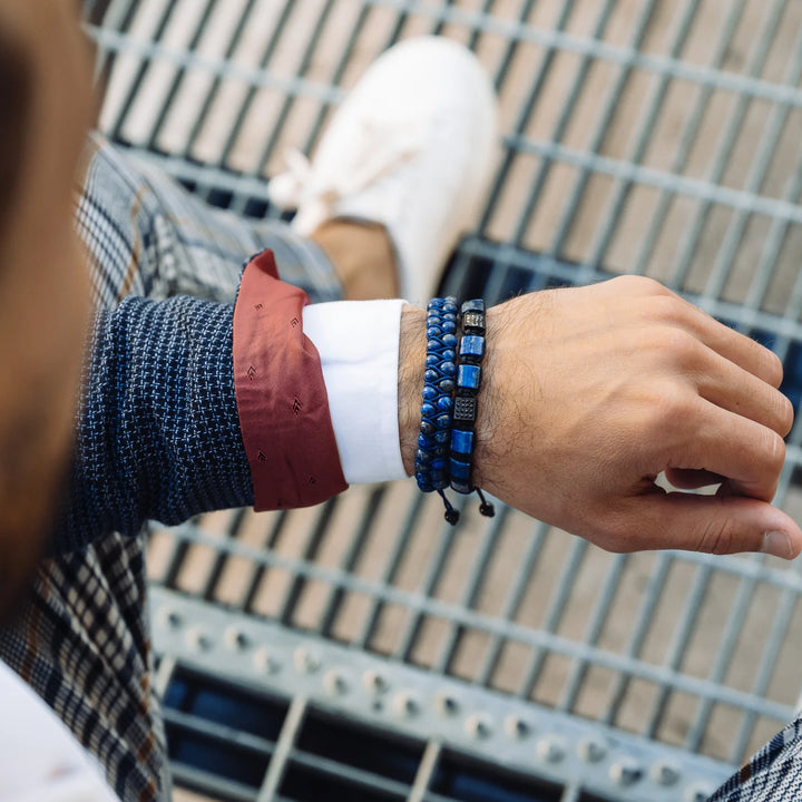 GT collection - moška zapestnica iz perl lapis lazulija