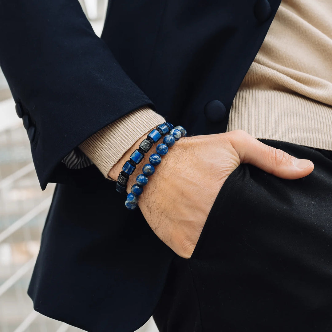 GT Collection - moška zapestnica iz perl lapis lazulija