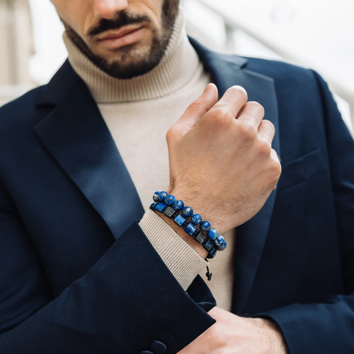 GT Collection - moška zapestnica iz perl lapis lazulija