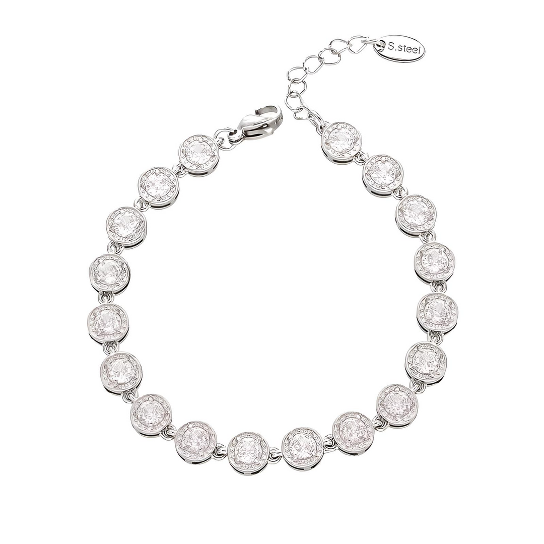 Zapestnica Crystal Medallion - srebrna