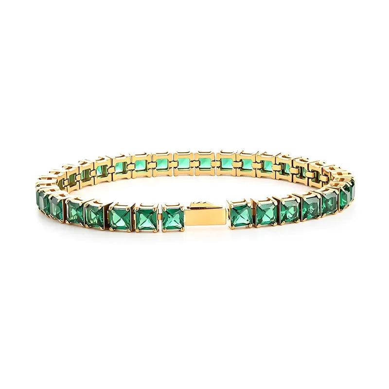 Premium Classic Green Tennis zapestnica 4 mm