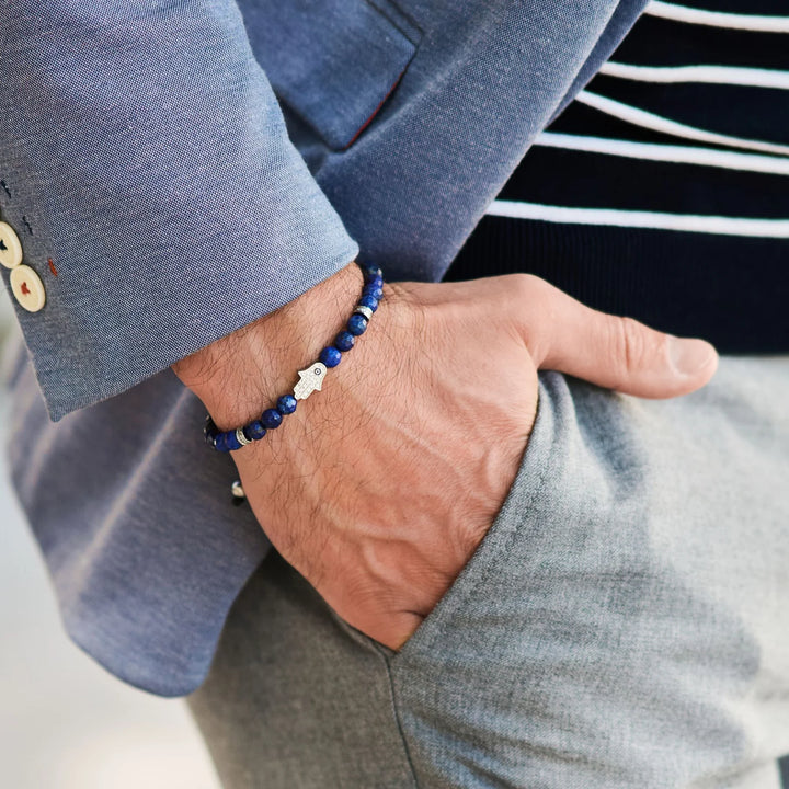 GT collection - moška zapestnica iz perl lapis lazulija