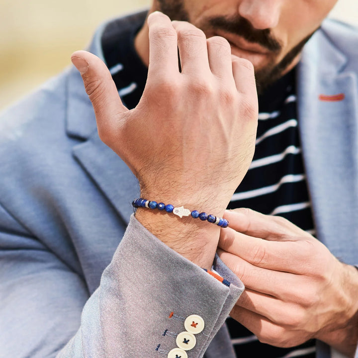 GT collection - moška zapestnica iz perl lapis lazulija
