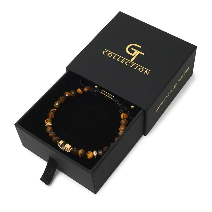 GT collection - moška zapestnica iz rjavega tigrovega očesa