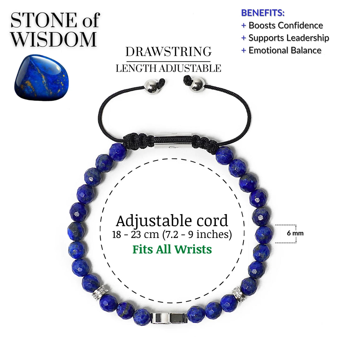 GT collection - moška zapestnica iz perl lapis lazulija