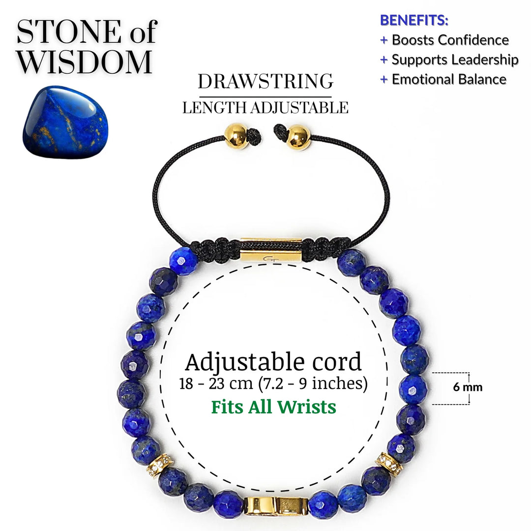 GT collection - moška zapestnica iz perl lapis lazulija