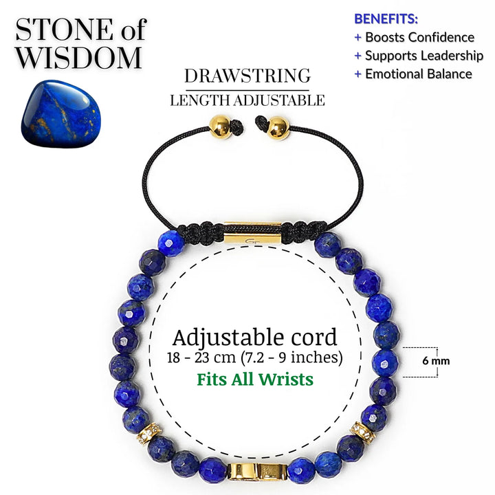 GT collection - moška zapestnica iz perl lapis lazulija