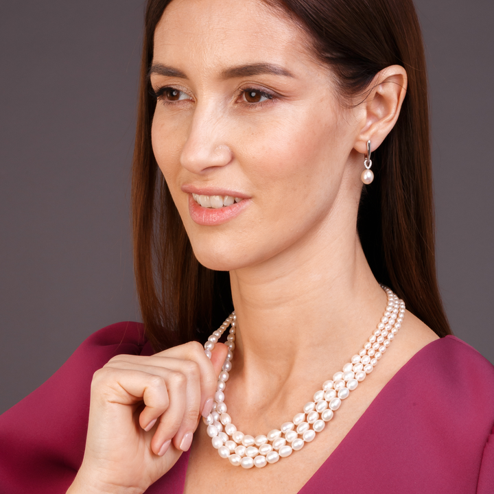 Gaura natural pearls uhani SK21231EL-W