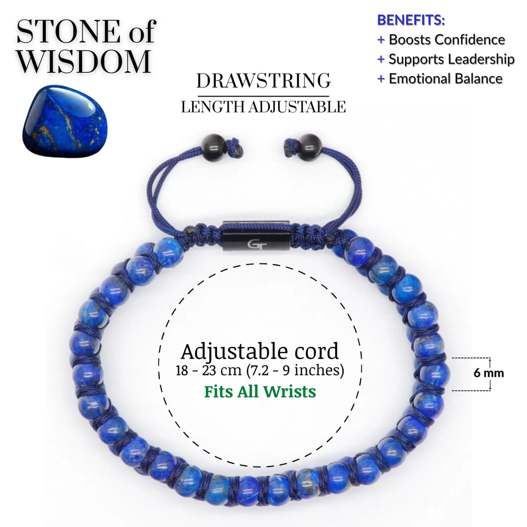 GT collection - moška zapestnica iz perl lapis lazulija
