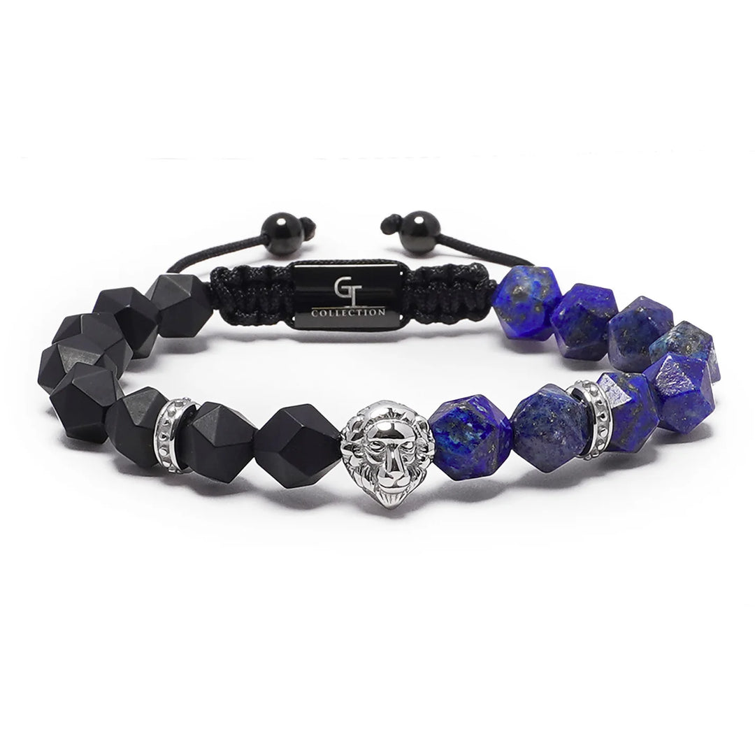 GT collection - moška zapestnica iz perl lapis lazulija in črnega oniksa
