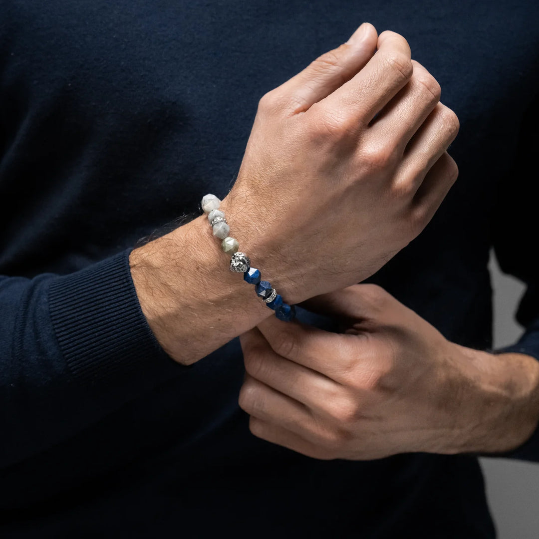 GT collection - moška zapestnica iz perl lapis lazulija in labradorita