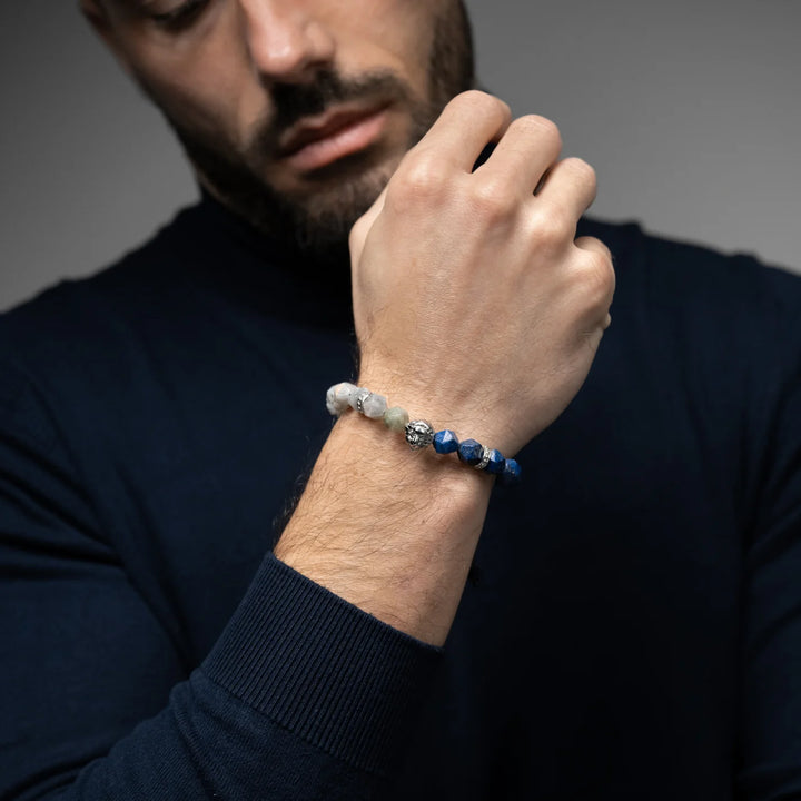 GT collection - moška zapestnica iz perl lapis lazulija in labradorita