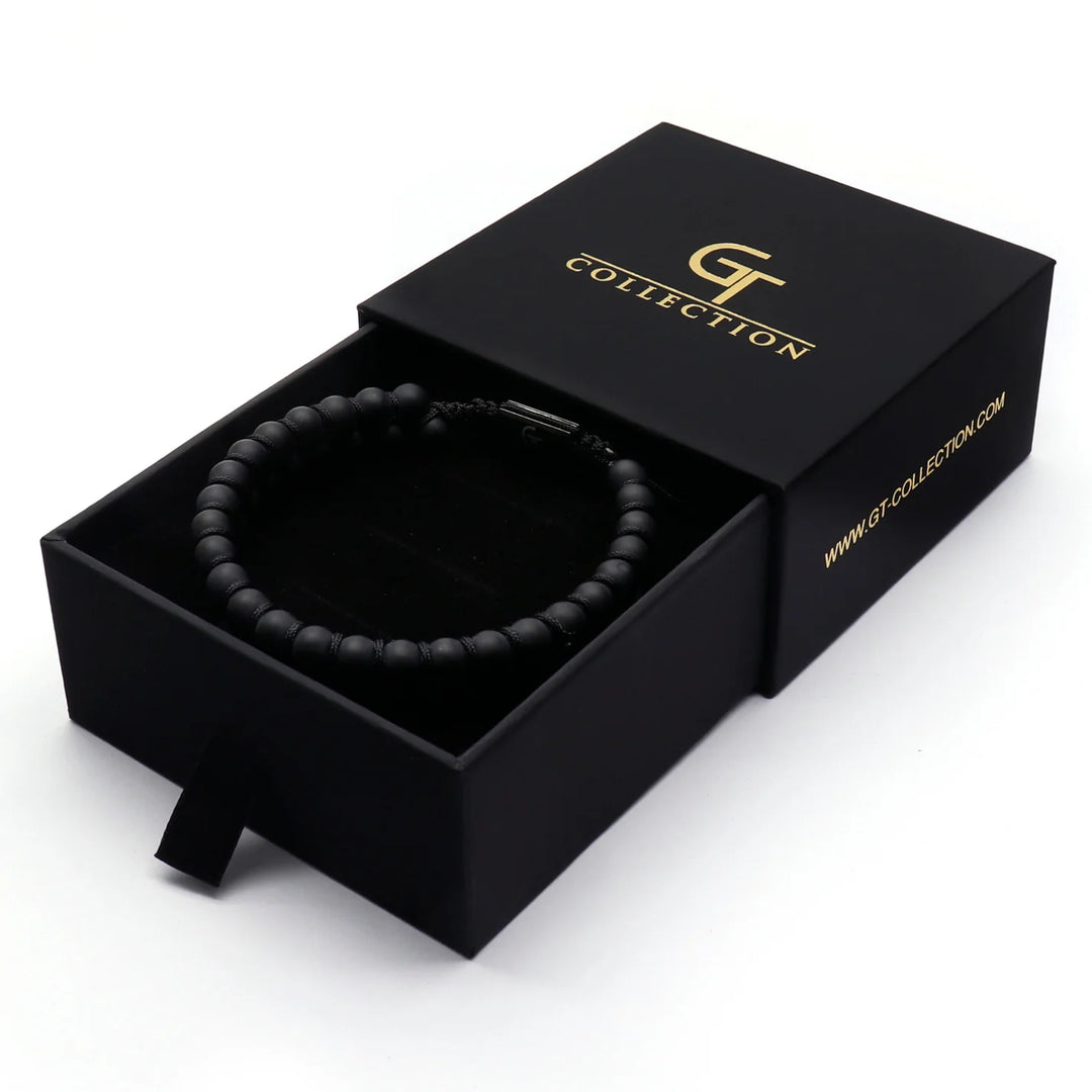 GT collection - moška zapestnica iz perl črnega oniksa