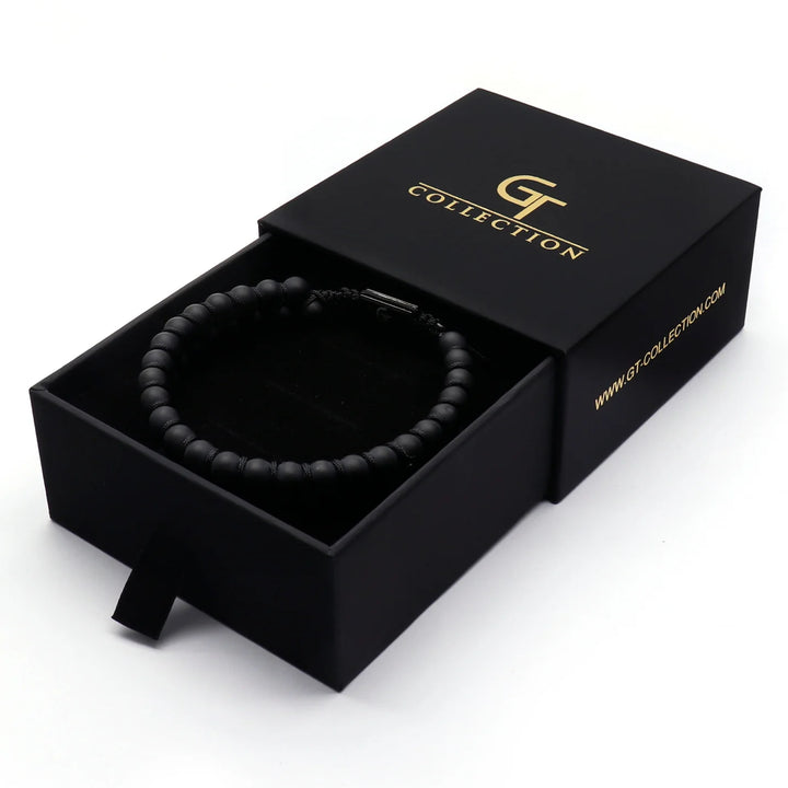 GT collection - moška zapestnica iz perl črnega oniksa