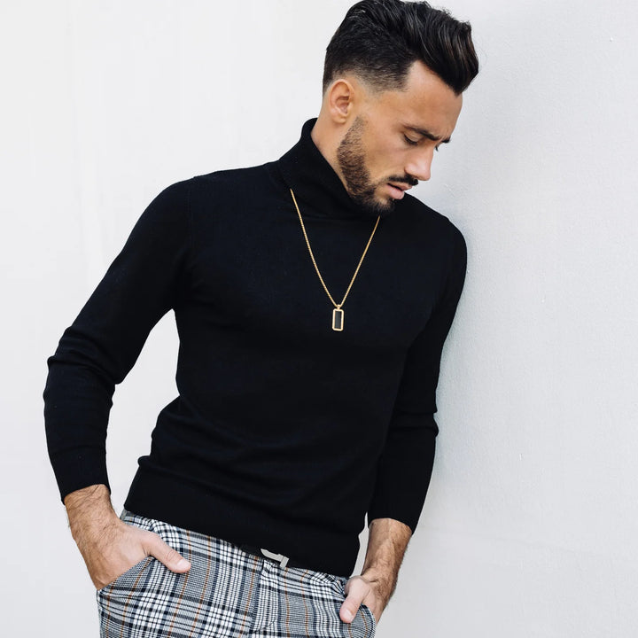 GT collection - moška verižica s kamnom črnega oniksa