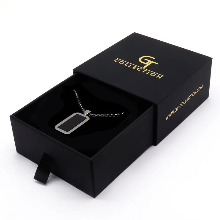 GT collection - moška verižica s kamnom črnega oniksa