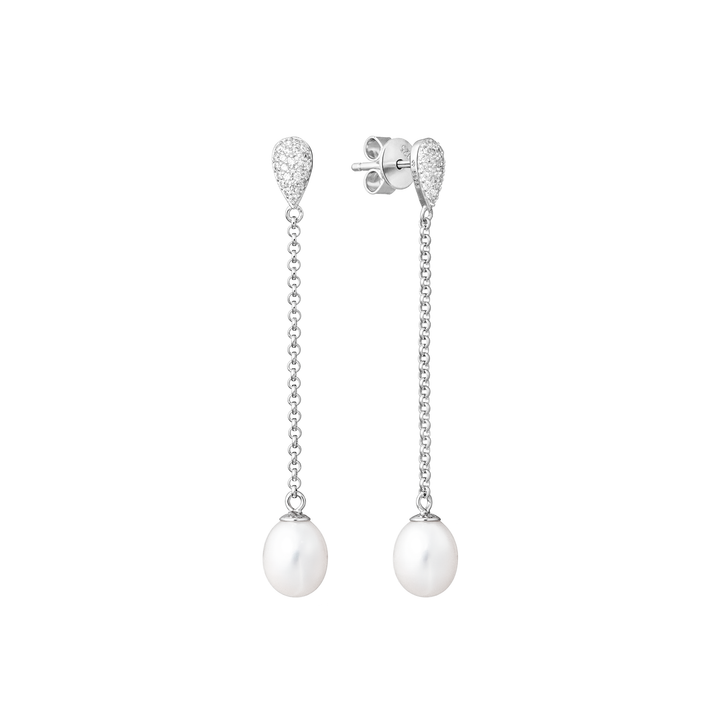 Gaura natural pearls uhani SK19367E-W