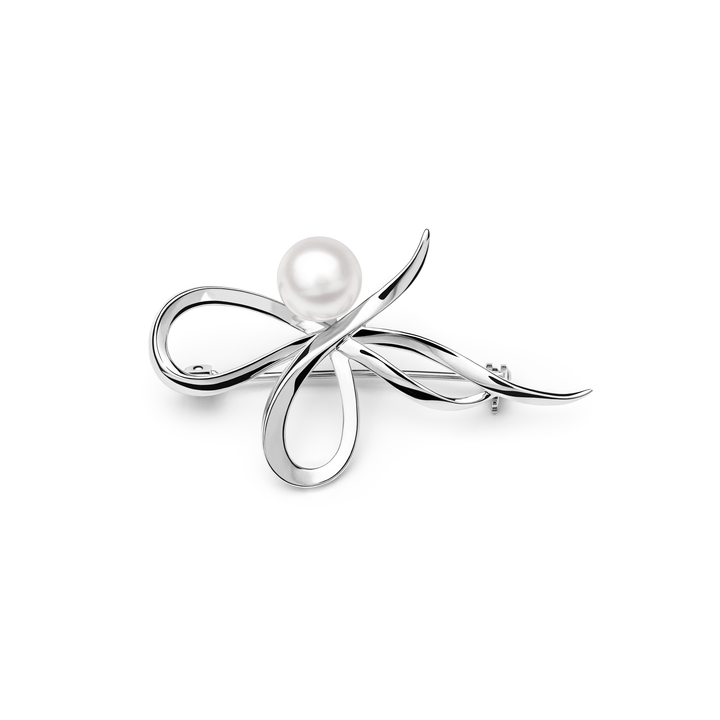 Gaura natural pearls broška SK2022BR-W