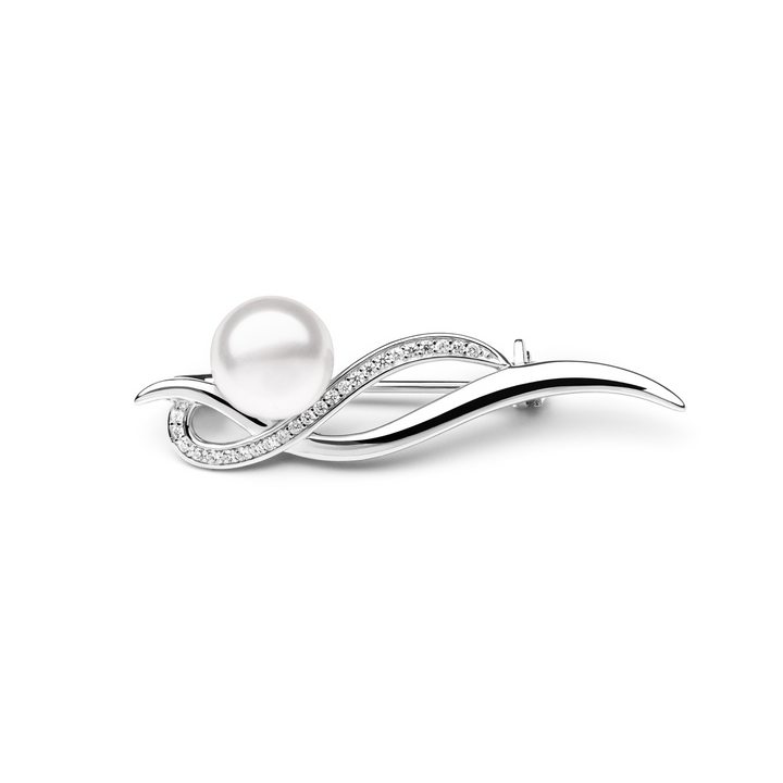 Gaura natural pearls broška SK20225BR-W