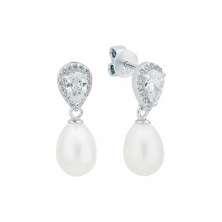 Gaura natural pearls uhani SK23484E-W