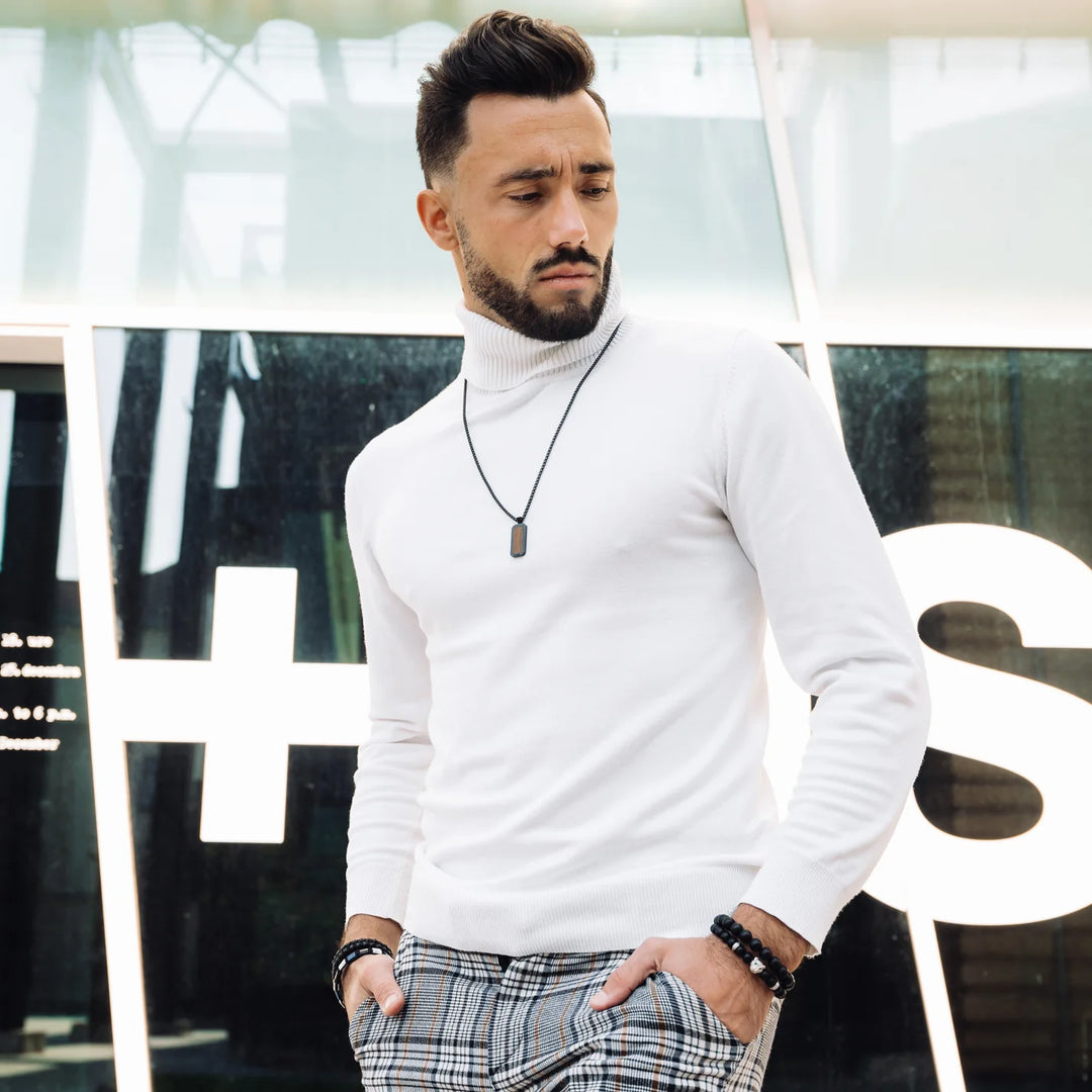 GT collection - moška verižica s kamnom rjavega tigrovega očesa