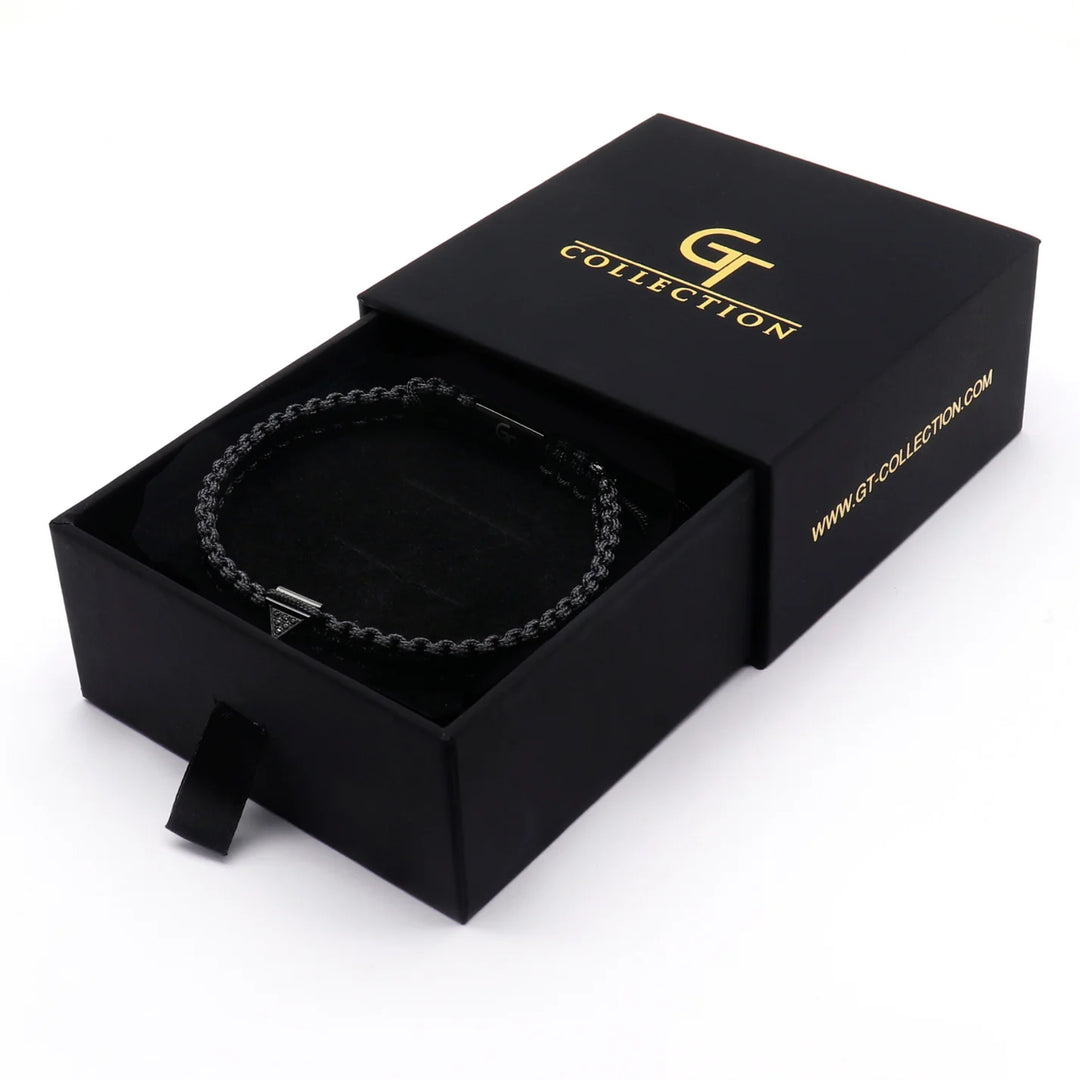 GT collection - moška črna zapestnica Black pyramid