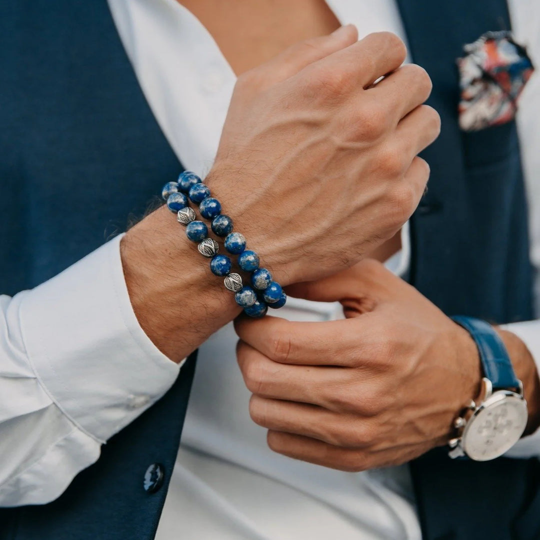 GT Collection - moška zapestnica iz perl lapis lazulija