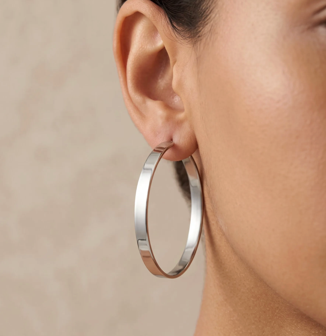 Hoops uhani 3 in 4 cm