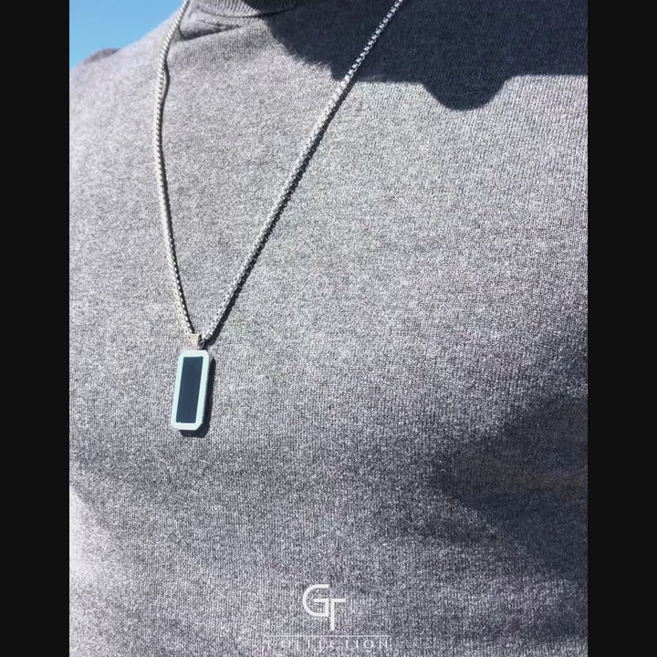 GT collection - moška verižica s kamnom črnega oniksa