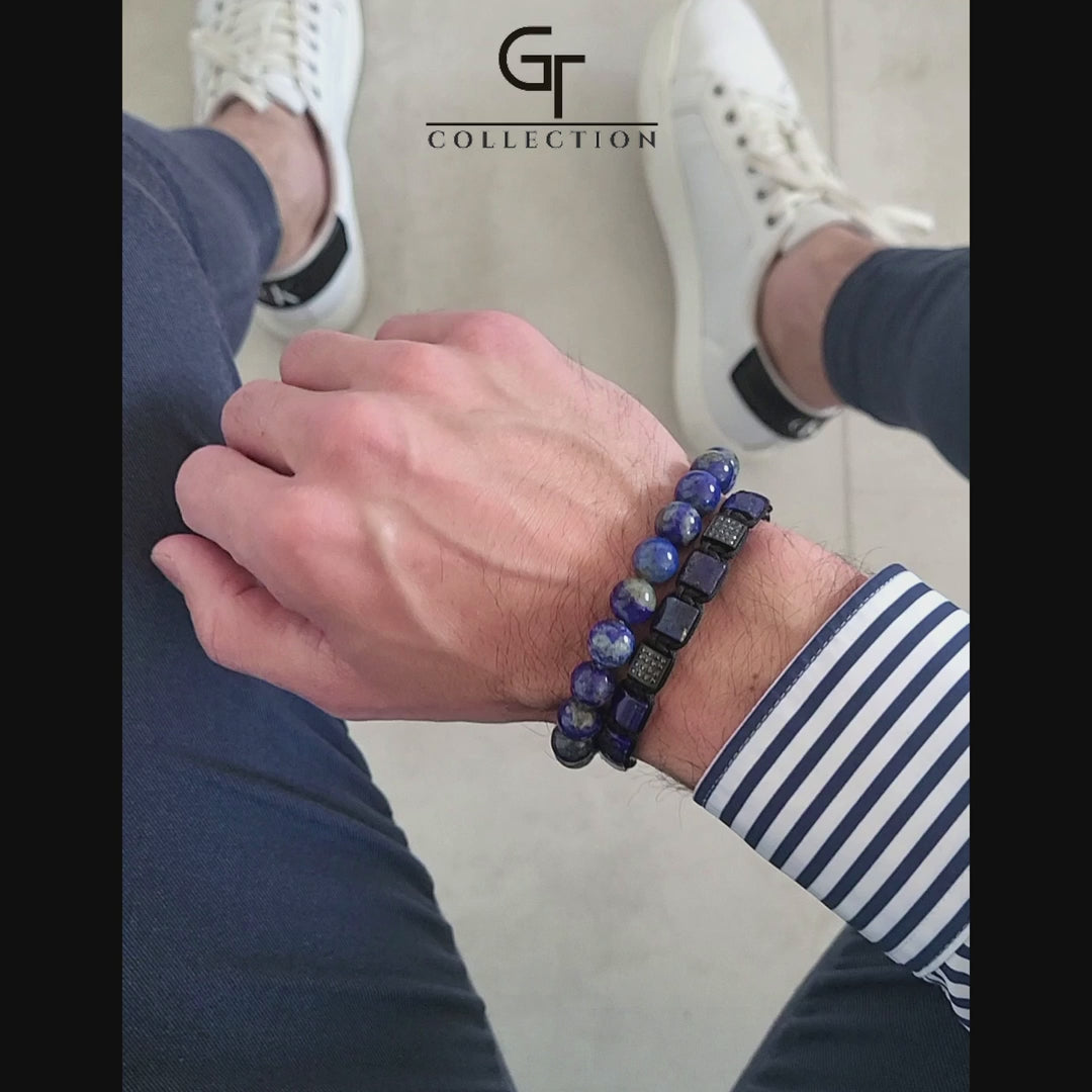 GT Collection - moška zapestnica iz perl lapis lazulija