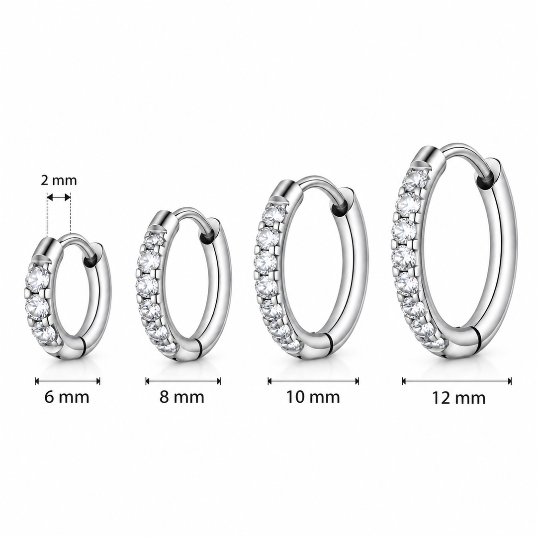 Uhani Elegantni obročki – 2 mm