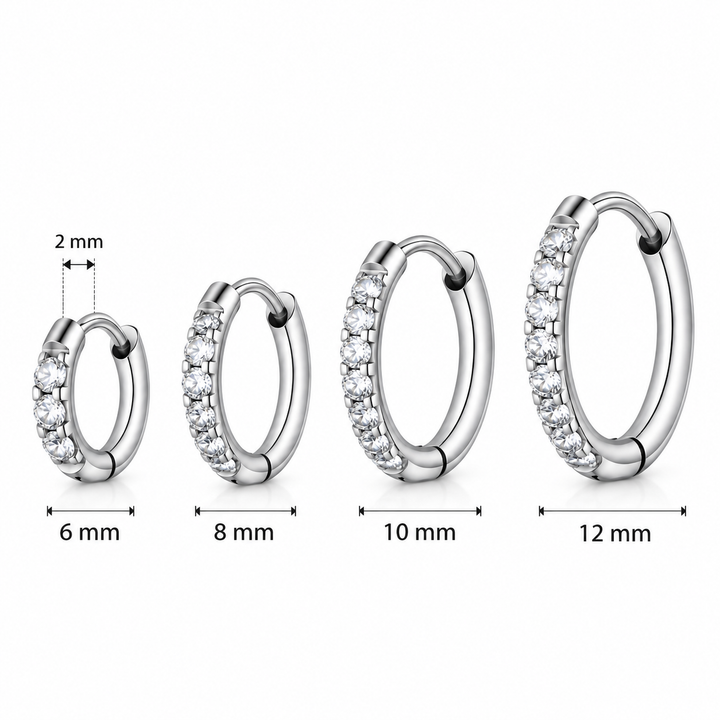 Uhani Elegantni obročki – 2 mm