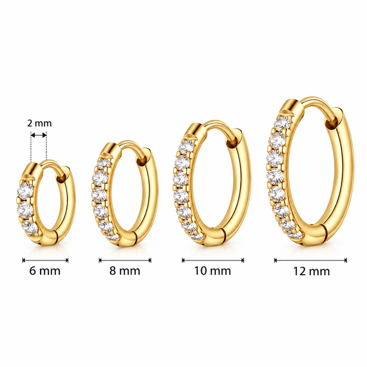Uhani Elegantni obročki – 2 mm